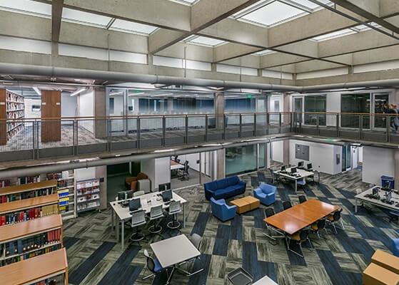 View of the newly remodeled Colorado Collage Tutt Library