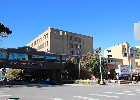 Exterior view of Rose Medical Center