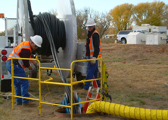 Dyna-CO crew performing electrical upgrades at the Denver Federal Center.